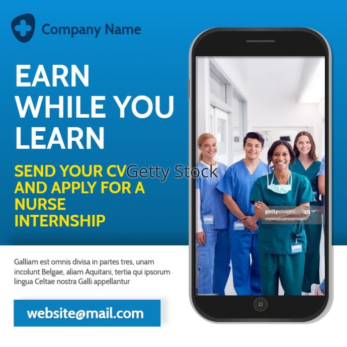 Copy of nurse internship advertisement instagram post | PosterMyWall