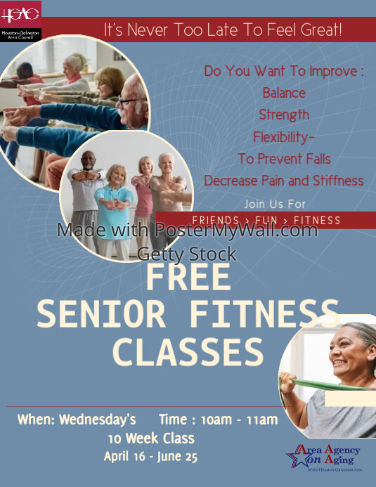 Modern Senior Fitness Classes Flyer template