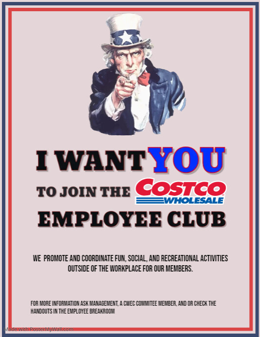 I Want You Uncle Sam Customizable Template (1) Flyer (US Letter)