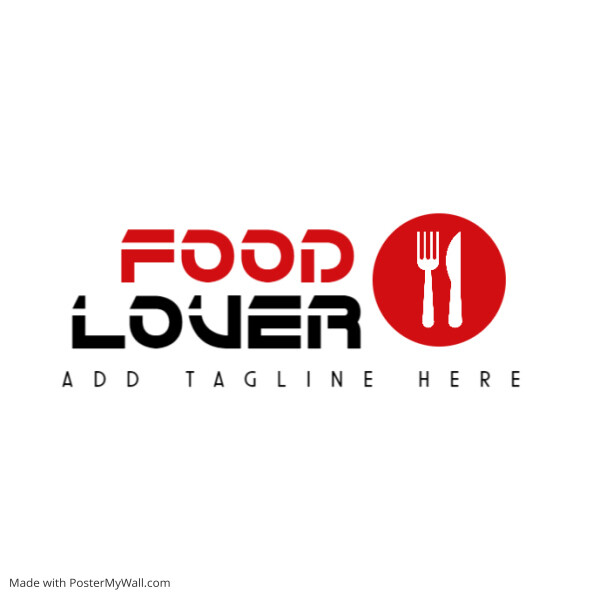 black and red food logo