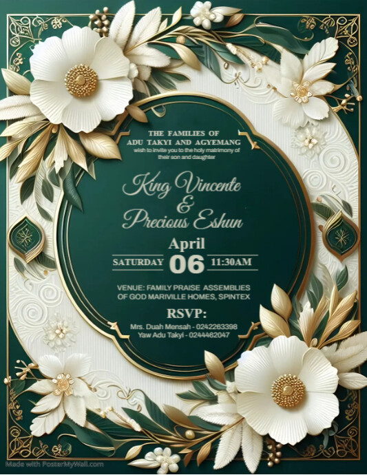 Luxury Emerald Green Wedding Invitation