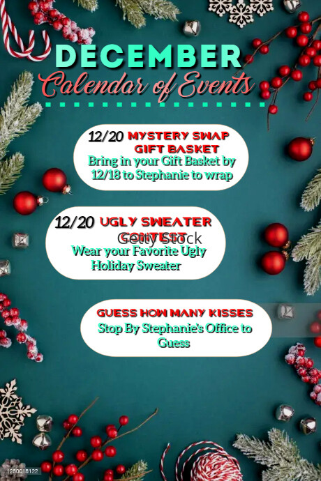 Hodecember Events Copy of December Calendar of Events | PosterMyWall