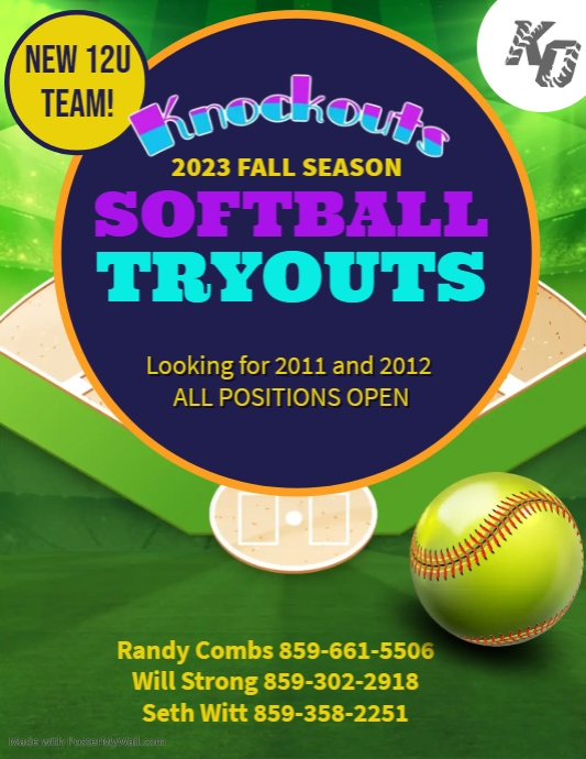 Yellow Softball Tryouts Flyer Template PosterMyWall Yellow Softball Tryouts Flyer Template PosterMyWall