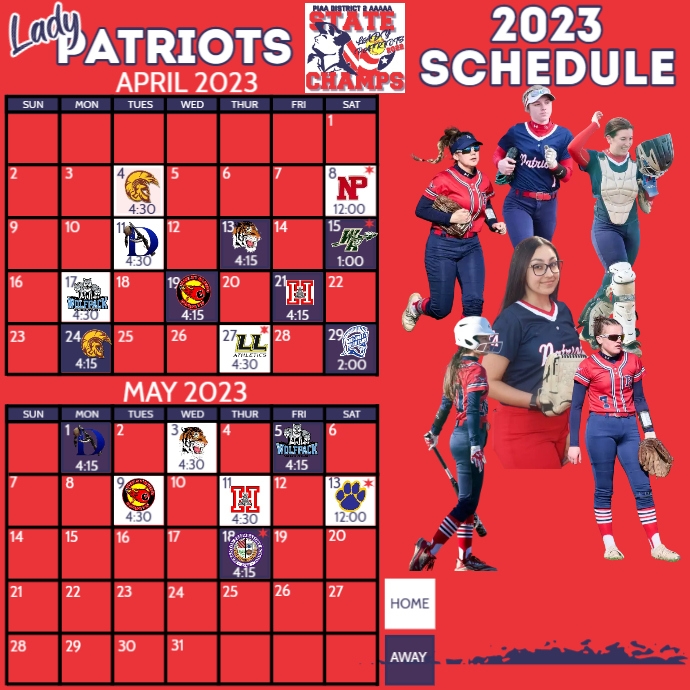 SOFTBALL SCHEDULE 2023 Seniors PosterMyWall
