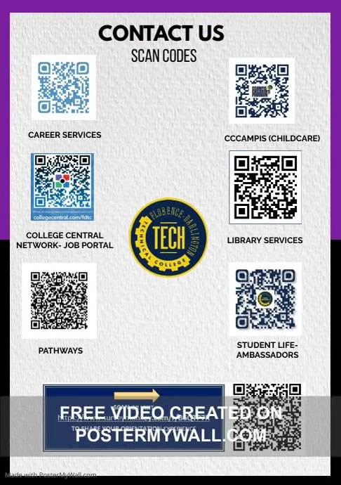 QR code contact us A4 template