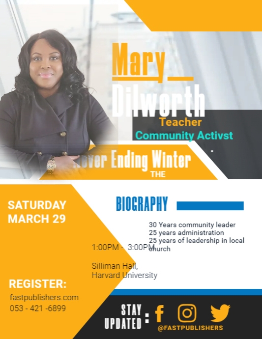 Yellow Modern Book Author Biography Flyer Tem (1) | PosterMyWall