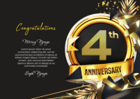 4th Anniversary Carte postale template
