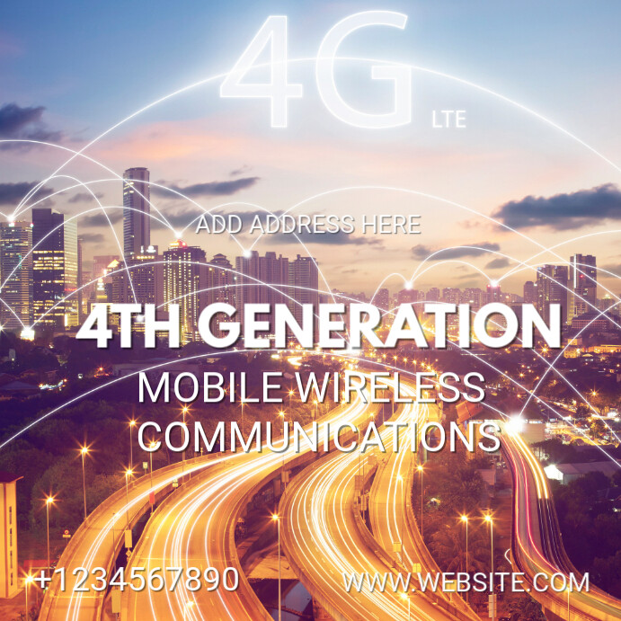 4th generation mobile wireless template Instagram Post