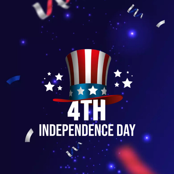 4th independence day Post Instagram template