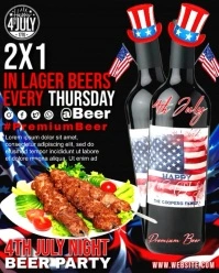 4Th July Beer Party Flyer Instagram Portrait template