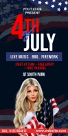 4th July Celebration Banner Cartel enrollable de 3 × 6 pulg. template