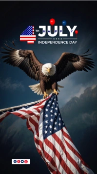 4th July Digital Display (9:16) template
