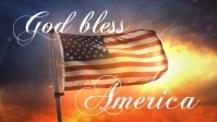 4th july god bless america video flag banner Facebook-covervideo (16:9) template