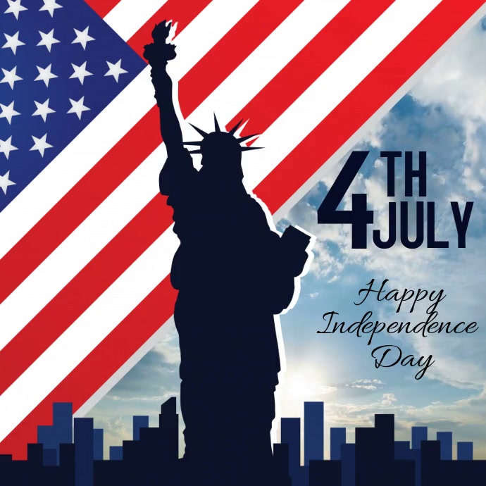 4th July Happy Independence day video โพสต์บน Instagram template