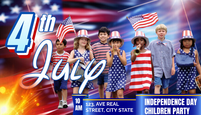 4TH july indepdence day children's party Nagłowek bloga template