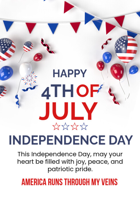 4th July Independence Day A4 template