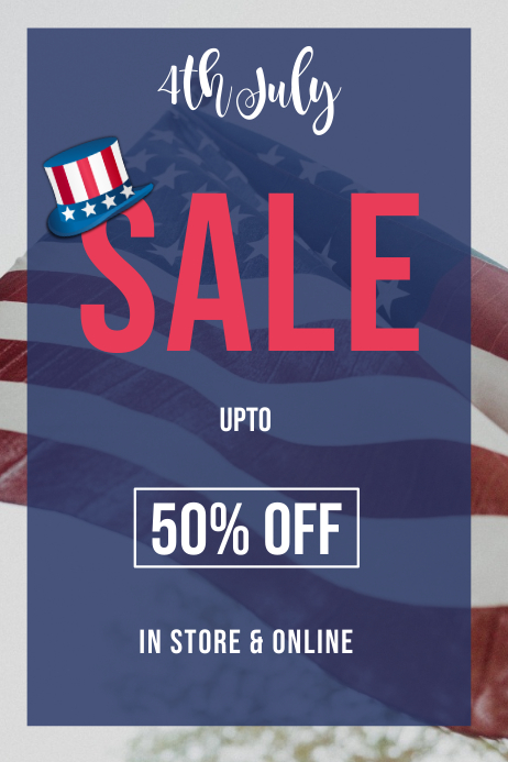 4th July Sale Banner Poster For Sale Template Postermywall