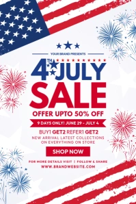 4th July Sale Banner Template Poster
