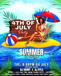 4Th July Summer Party Flyer Instagram Portrait template