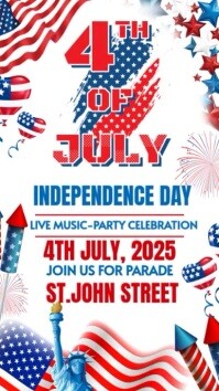 4th July USA Independence Day 2025 Instagram Story Template
