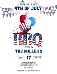 4th of jully BBQ invitation Folheto (US Letter) template