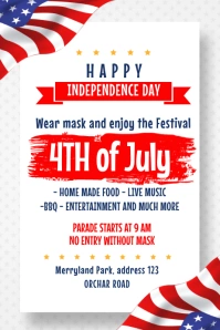4th of july, american independence day Poster template