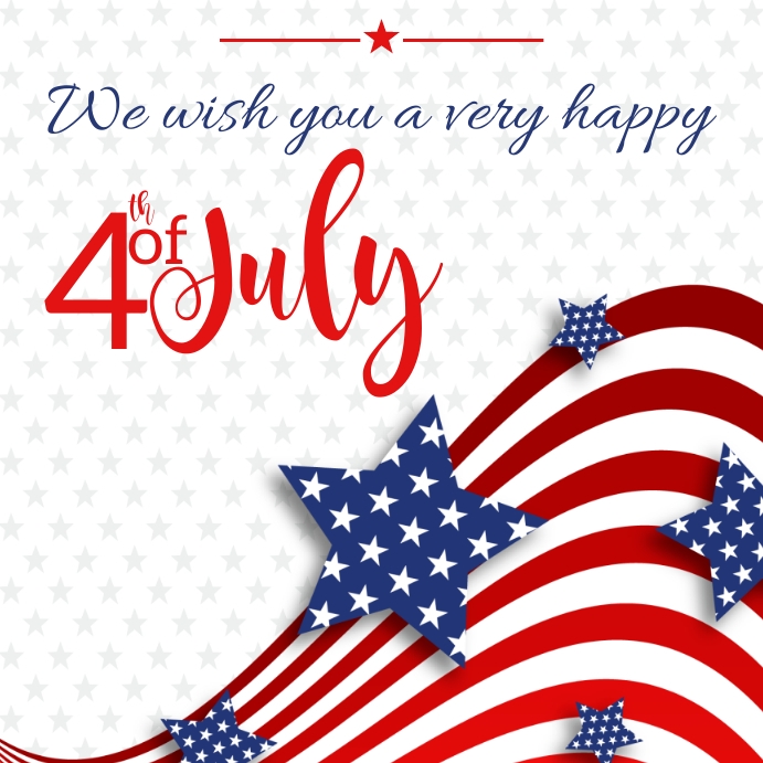 4th of July, Greeting Card Instagram Plasing template