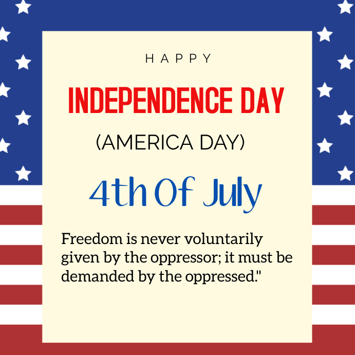 4th of July, independence day Instagram Post template