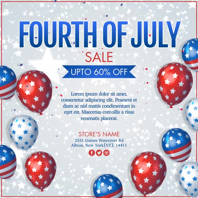 4th of July, Sale Template PosterMyWall