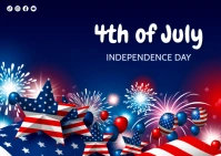 4th of July, usa Independence day, event Postcard template