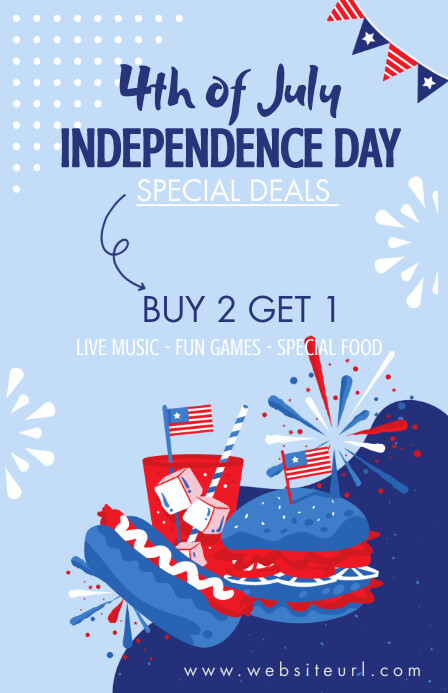 4th of July, usa Independence day, event Tabloïd template