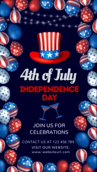 4th of July, usa Independence day, event Digital Display (9:16) template