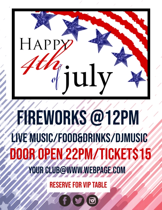 4th of july,celebration fireworks Flyer (US Letter) template