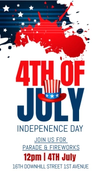4th of July,usa Independence day, event Instagram Story template