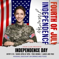4th of july,veterans flyers Square (1:1) template