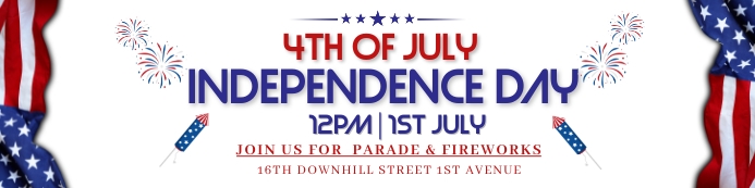 4th of July, event, Independence day, event Banner 2 × 8' template