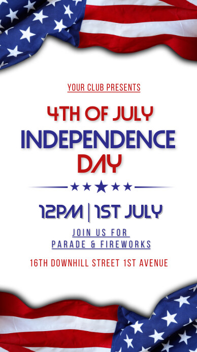 4th of July, event, Independence day, event История на Instagram template
