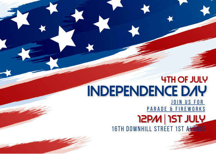 4th of July, event, Independence day, event Postcard template