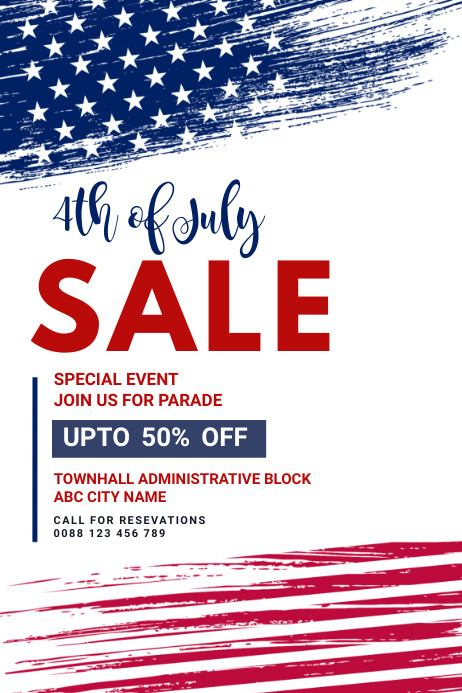 4th of July, event,Independence day,president's day Banner 4' × 6' template