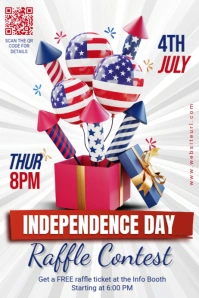 4th of July giveaway, event, Independence day raffle Banner 4' × 6' template