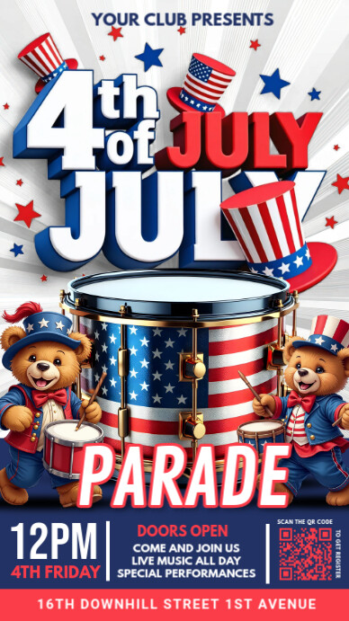 4th of July parade, event,Independence day Instagram 快拍 template