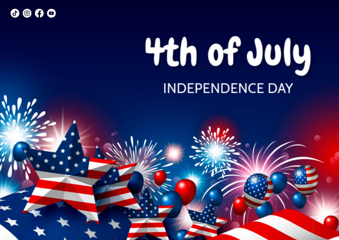 4th of July, usa Independence day, event Poskaart template