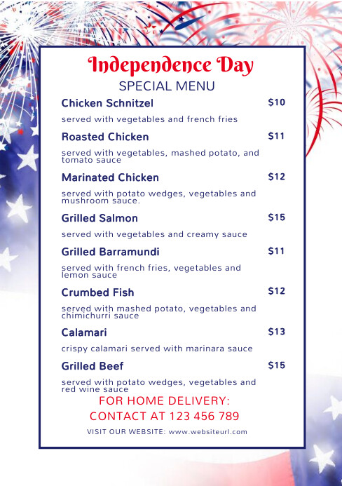 4th of July, usa Independence day, event A5 template