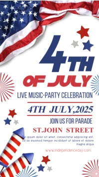 4th of July, usa Independence day, event Instagram Story template