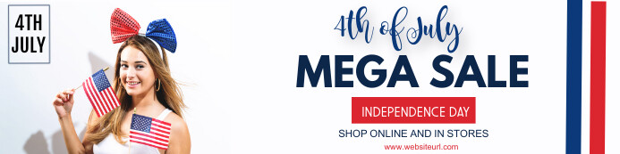 4th of july,independence day Banner 2 × 8' template