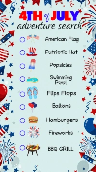 4TH OF JULY ADVENTURE SEARCH – SPOT THEM ALL! Instagram Story template
