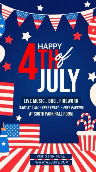 4th of july banner ad template Instagram-verhaal