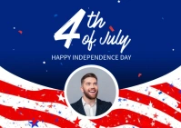 4th of July Banner Design Postcard template