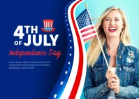 4th of July Banner Template Kartu Pos
