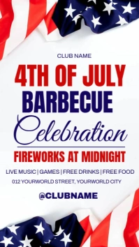 4th of July Barbecue Celebration Poster Template Instagram Story